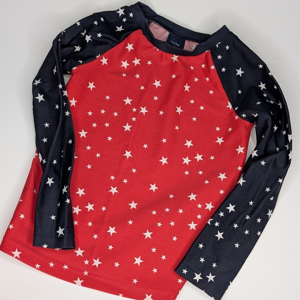 babyGap Stars Long-Sleeve Rash‎ Guard Swim Shirt 3T